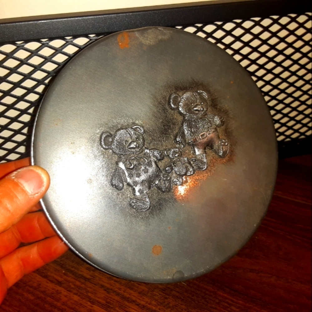 Metzke Pewter teddy bear tin